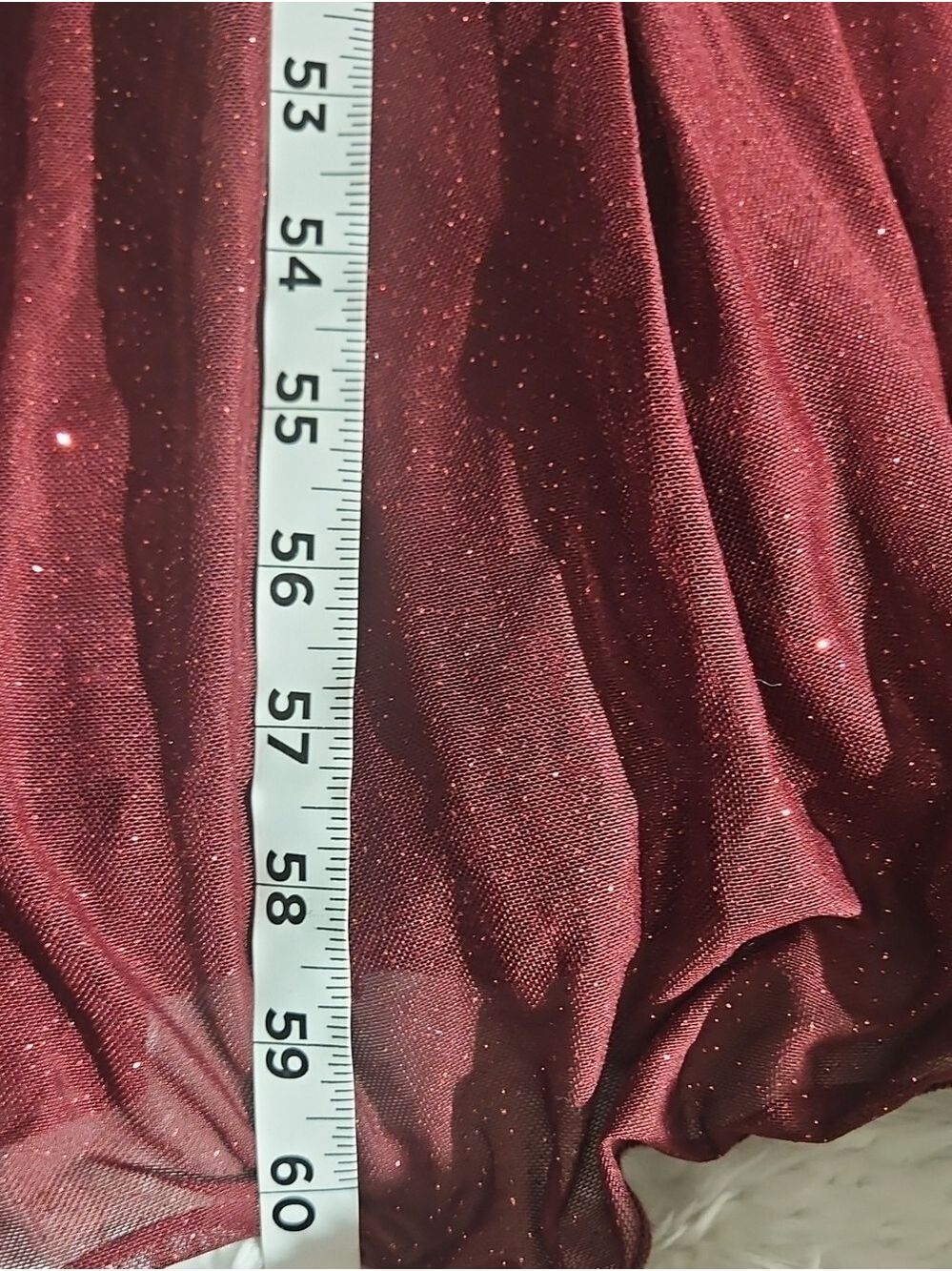 SPEECHLESS Burgundy Glitter Sheer Evening Gown Size 9 Beaded Flowing  Faux pearl - Picture 15 of 17